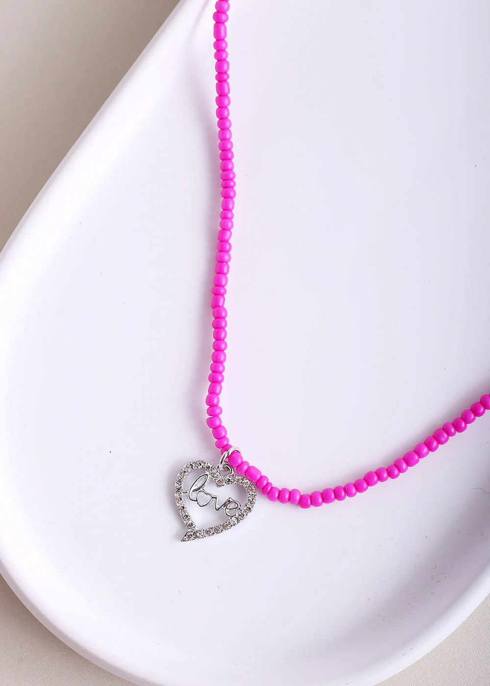 Rhinestone Heart Charm Bead Waist Chain - Image 2