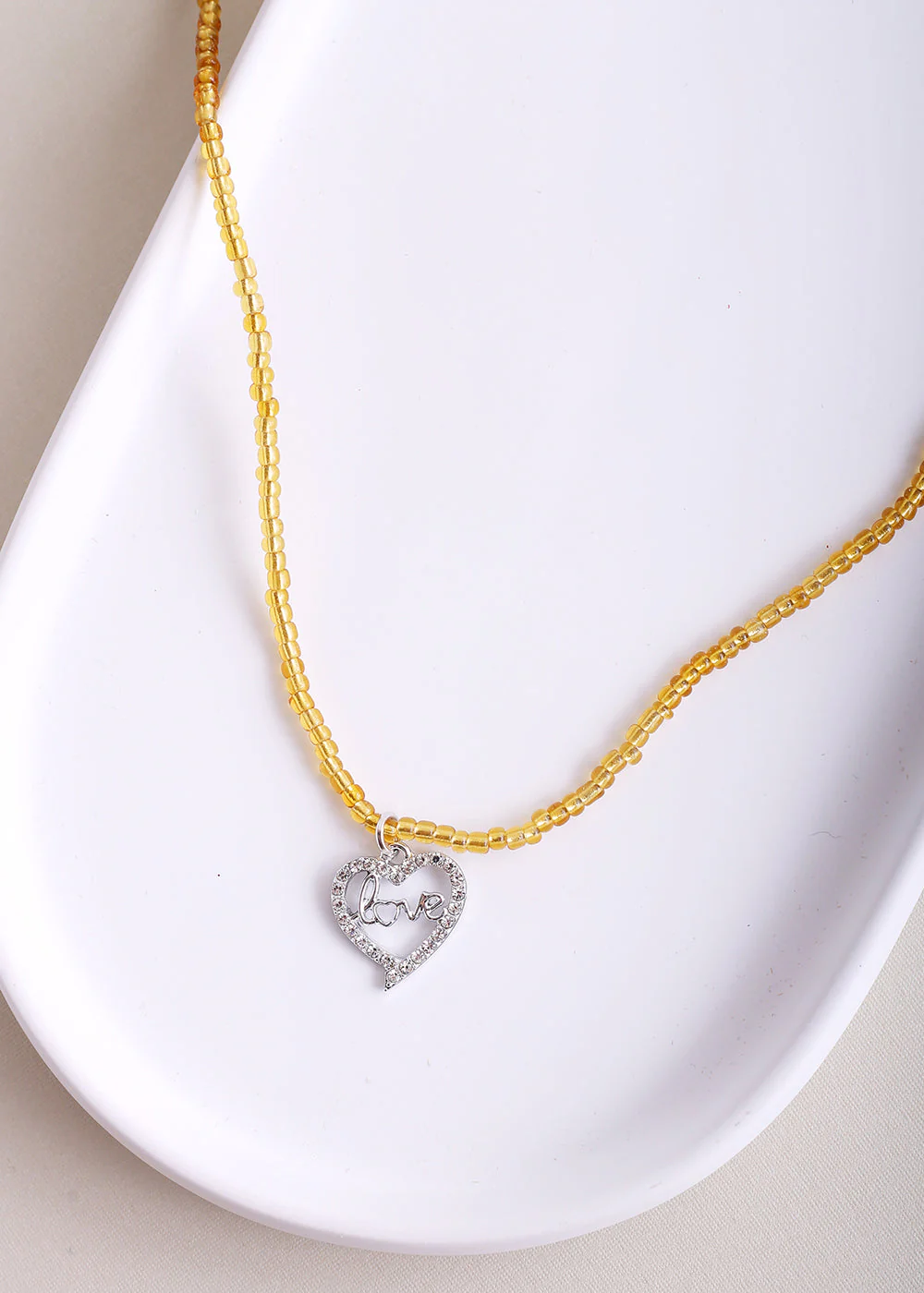 Rhinestone Heart Charm Bead Waist Chain - Image 3