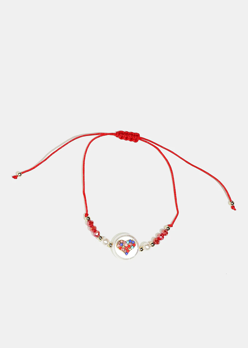 Rhinestone Heart Drawstring Bracelet - Image 3