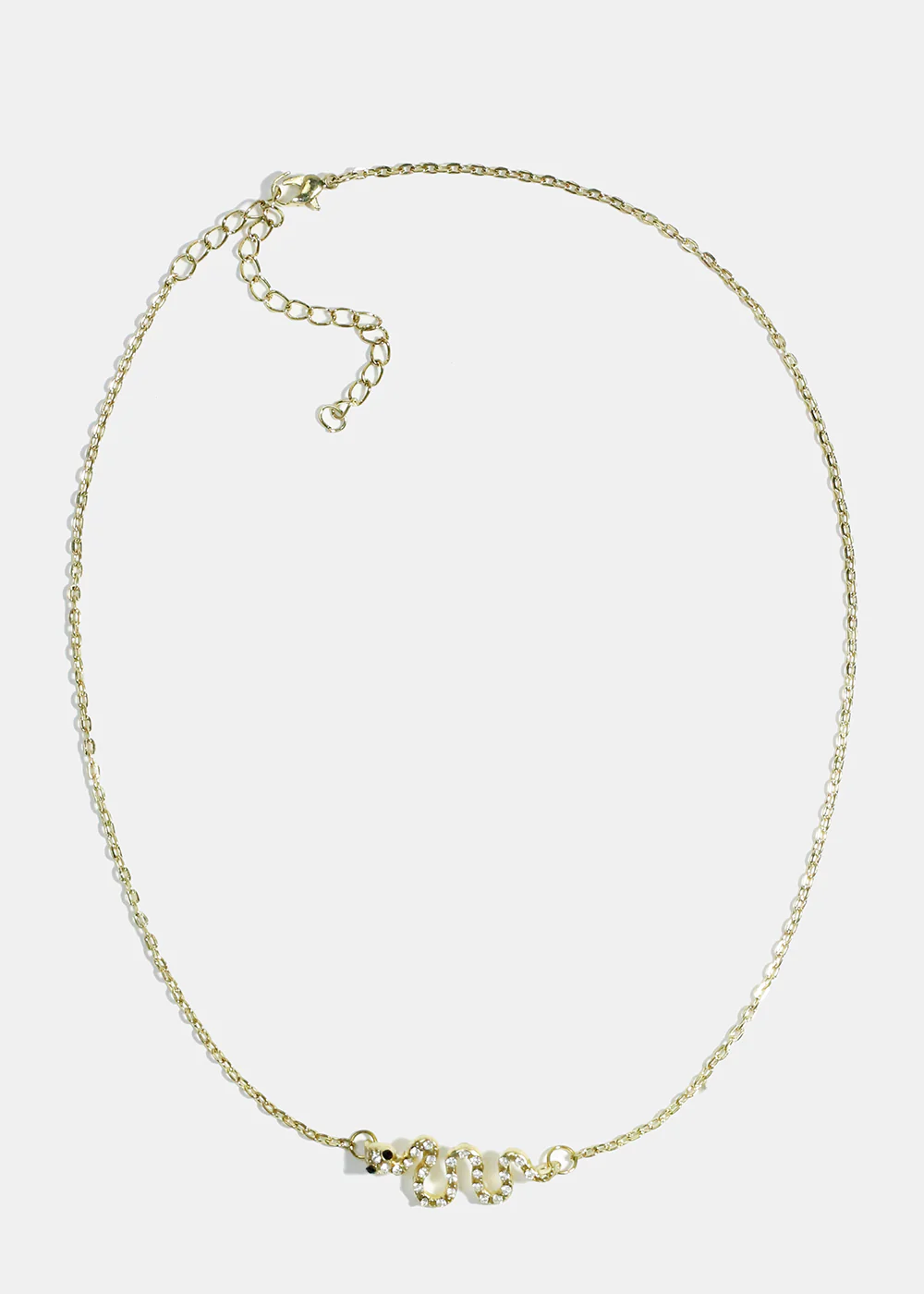 Rhinestone-Studded Snake Necklace - Image 2