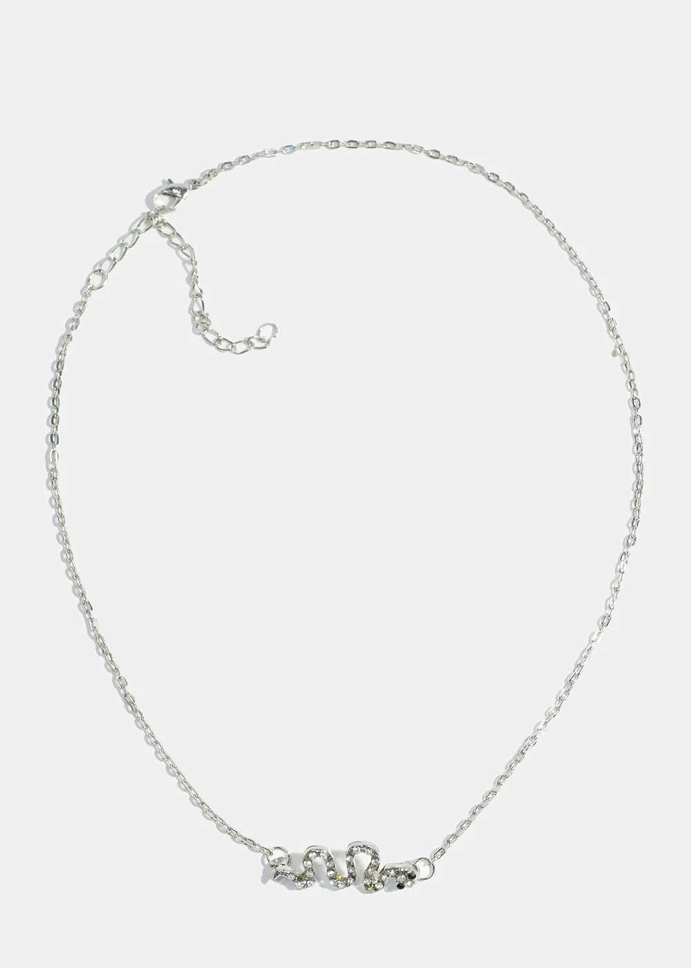 Rhinestone-Studded Snake Necklace - Image 3