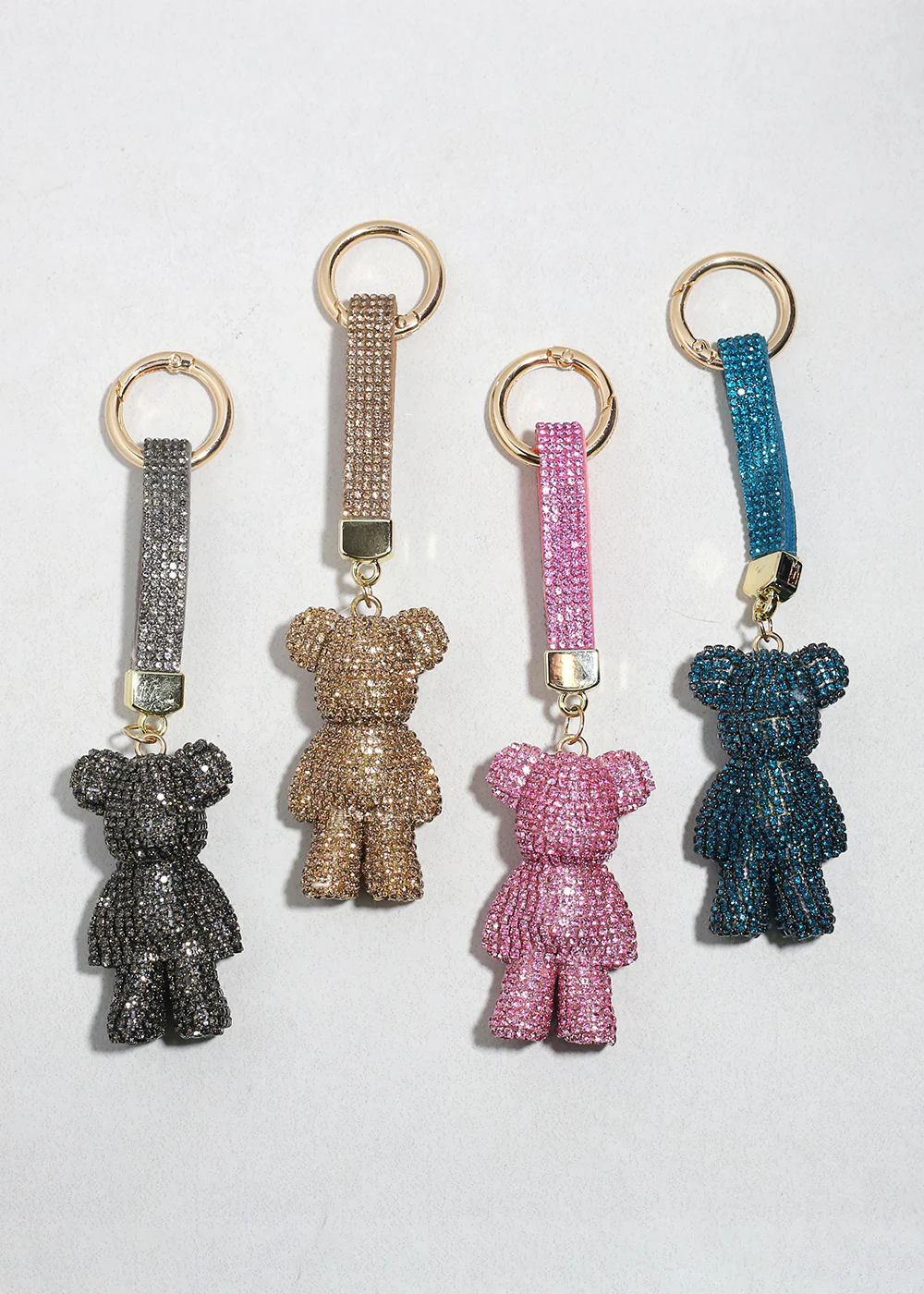Rhinestone Teddy Luxe Keychain