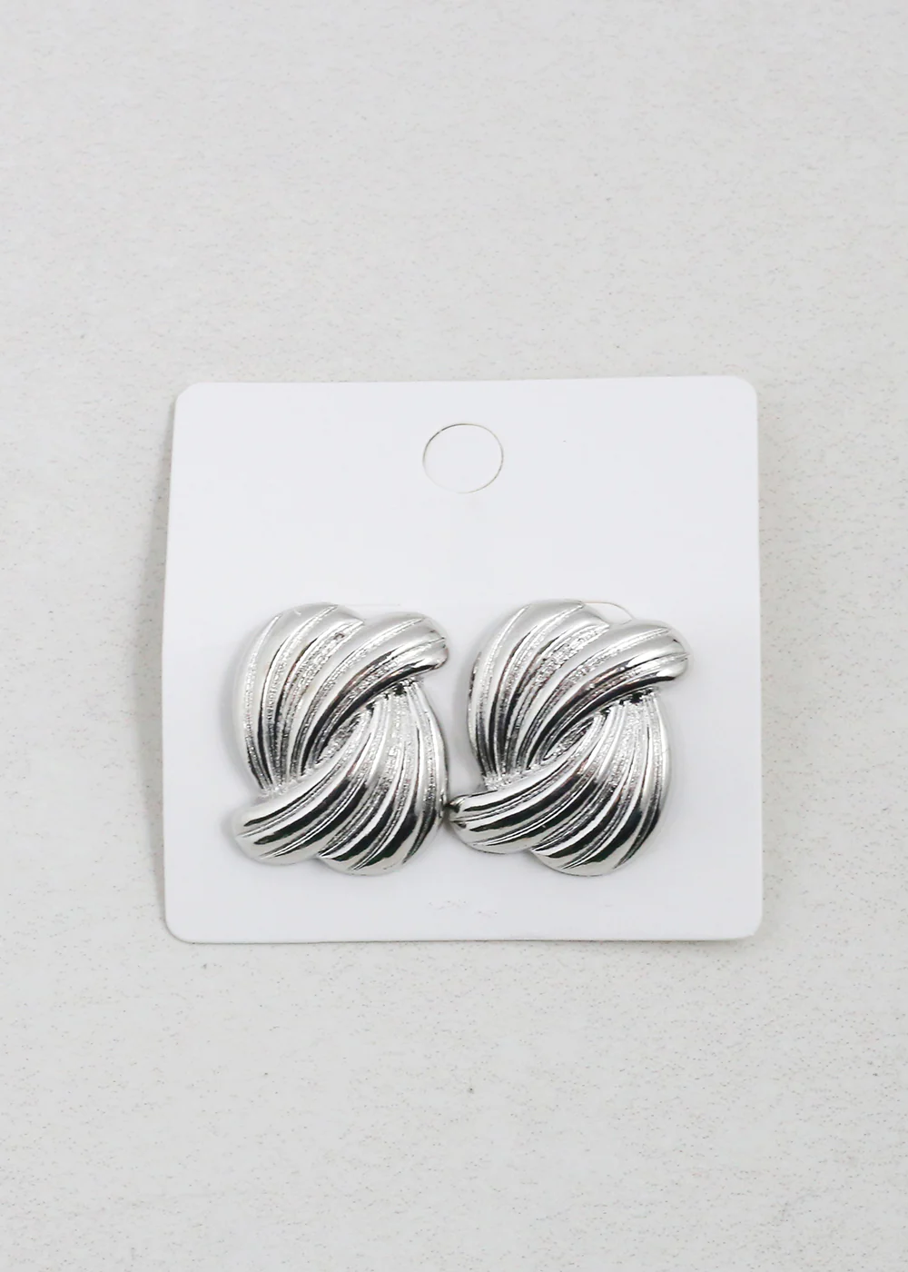 Ribbed Twisted Knot Earrings - Image 2