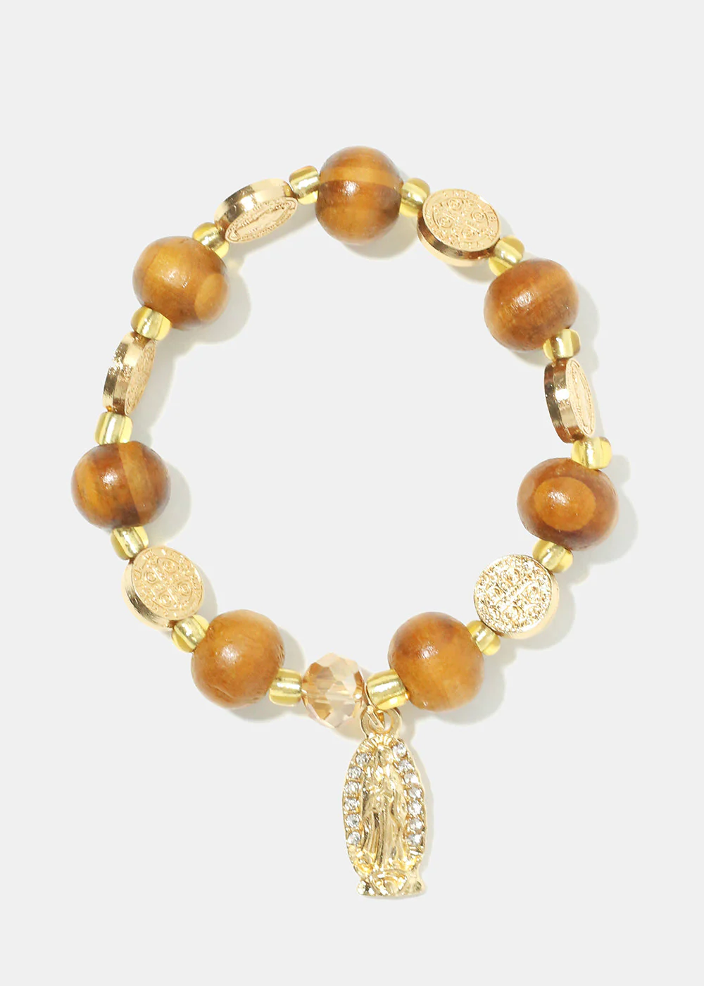 Rosary Wood Bead Bracelet - Image 3