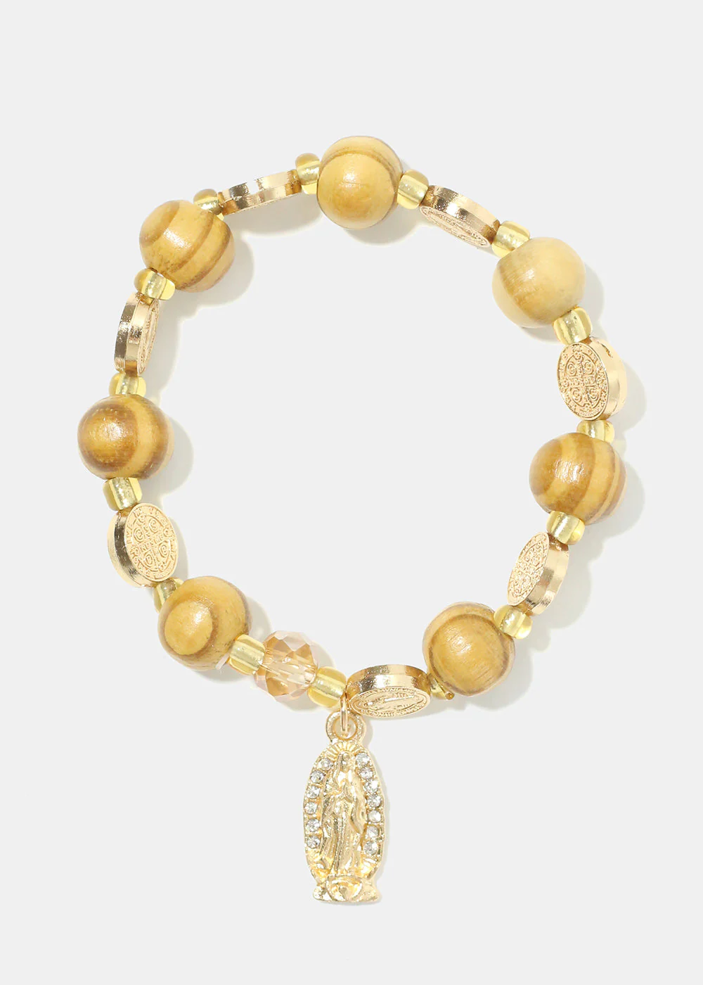 Rosary Wood Bead Bracelet - Image 4