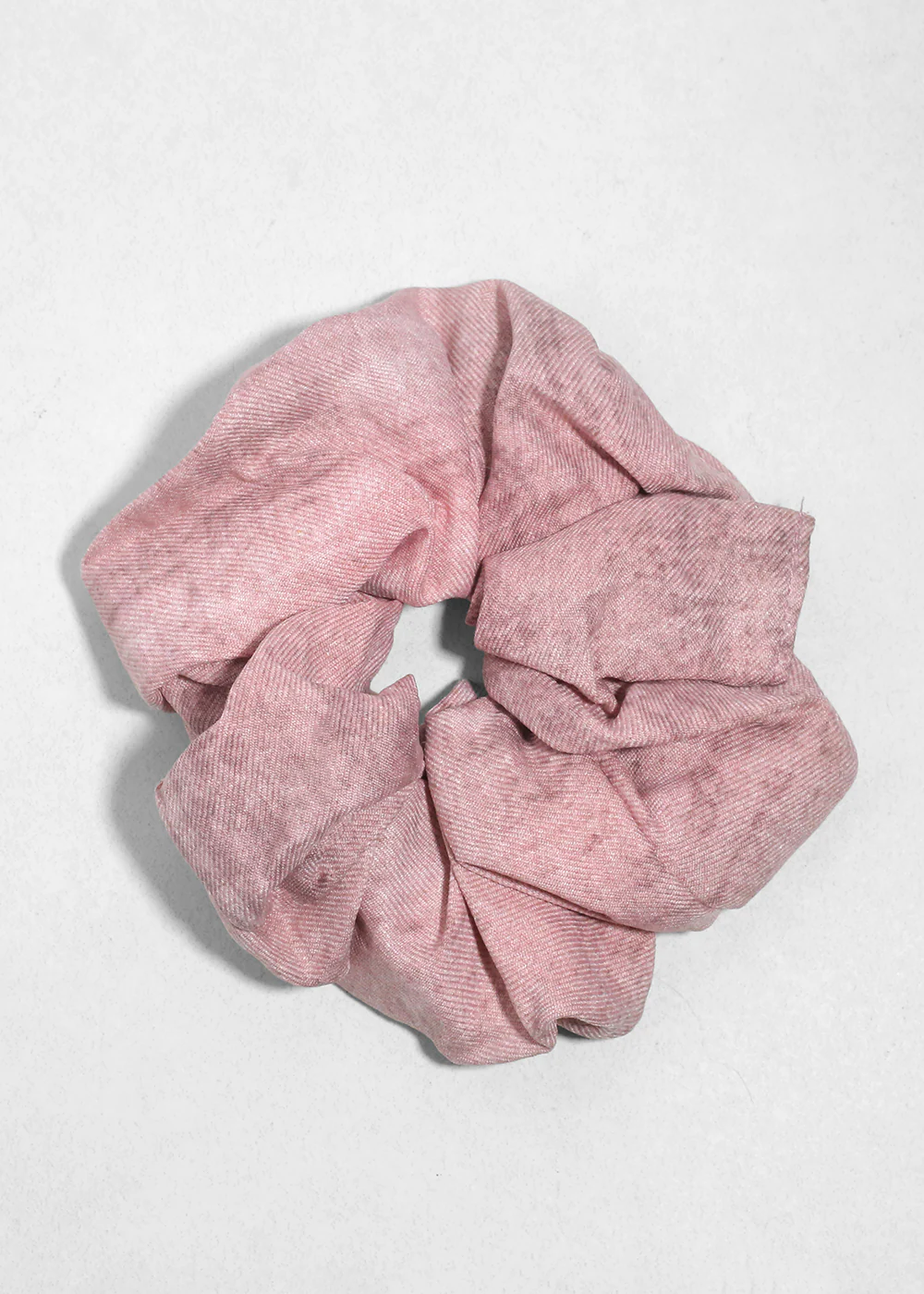 Rosy Denim Oversized Hair Scrunchie