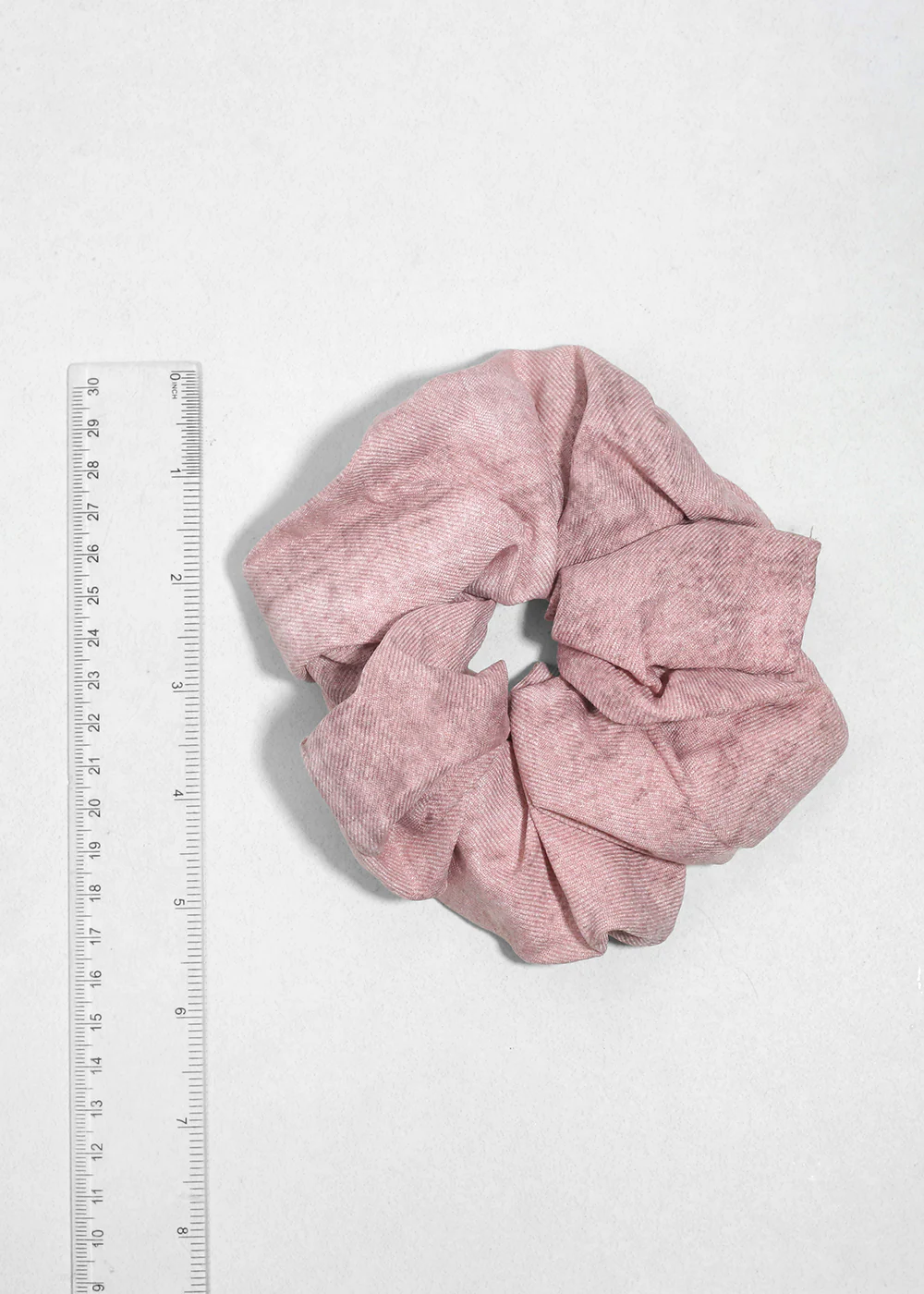 Rosy Denim Oversized Hair Scrunchie - Image 2