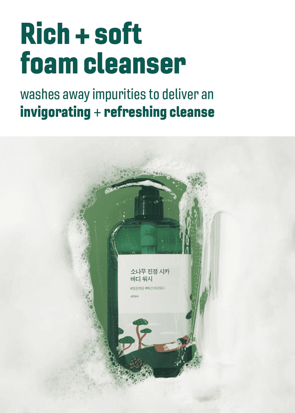 ROUND LAB Pine Calming Cica Body Wash 400ml - Image 2