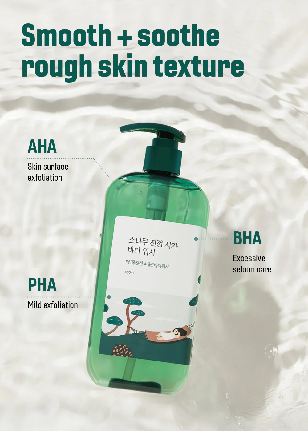 ROUND LAB Pine Calming Cica Body Wash 400ml - Image 3
