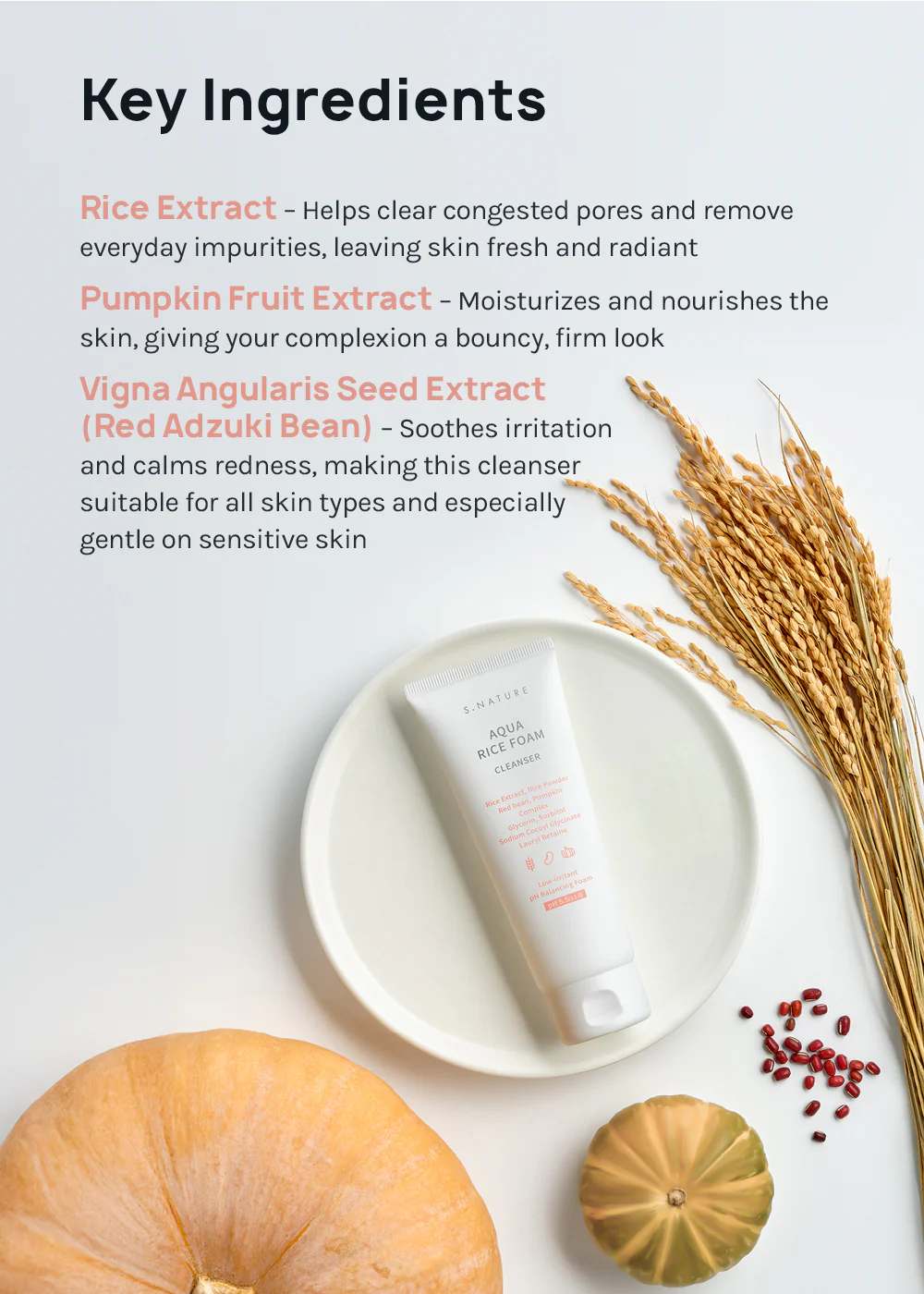 S.NATURE Aqua Rice Foam Cleanser 80ml - Image 6