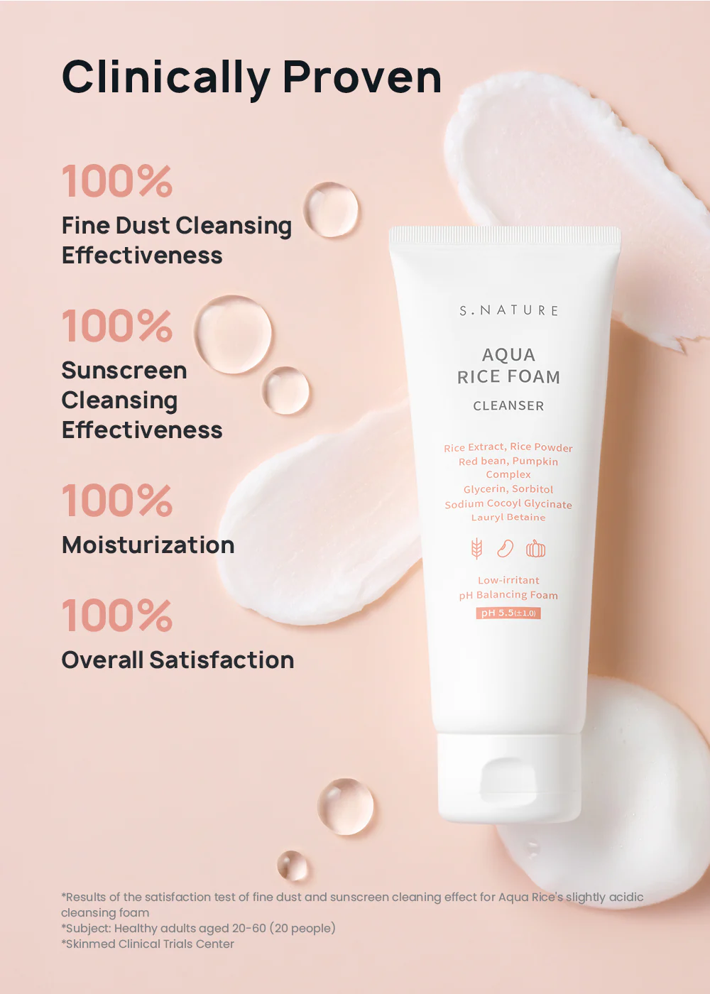 S.NATURE Aqua Rice Foam Cleanser 80ml - Image 7