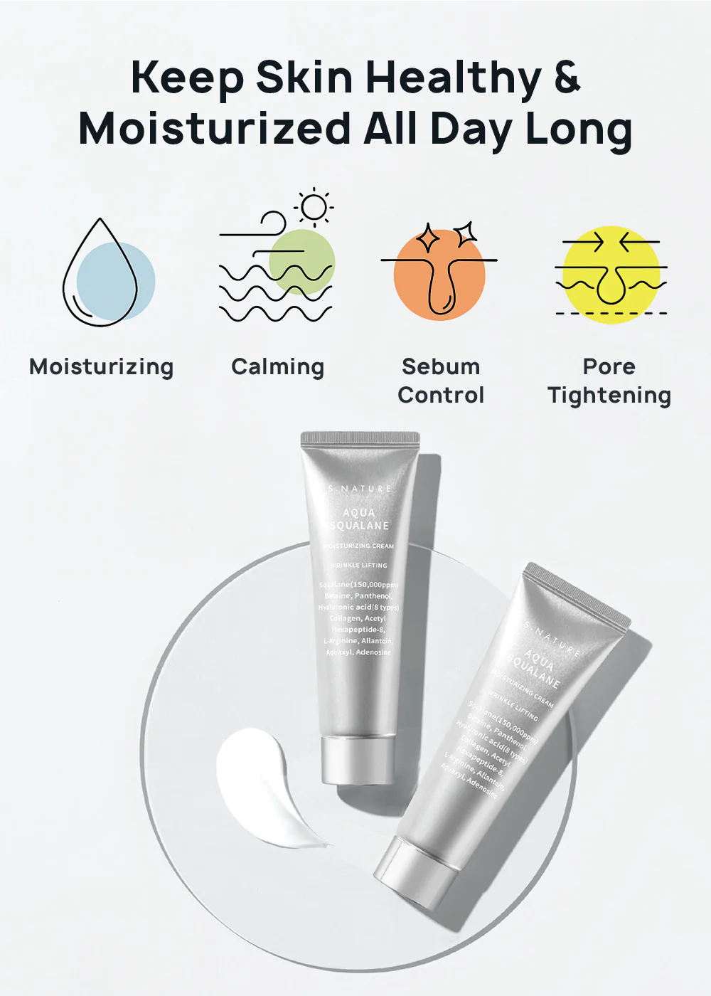 S.NATURE Aqua Squalane Moisturizing Cream 60ml - Image 3