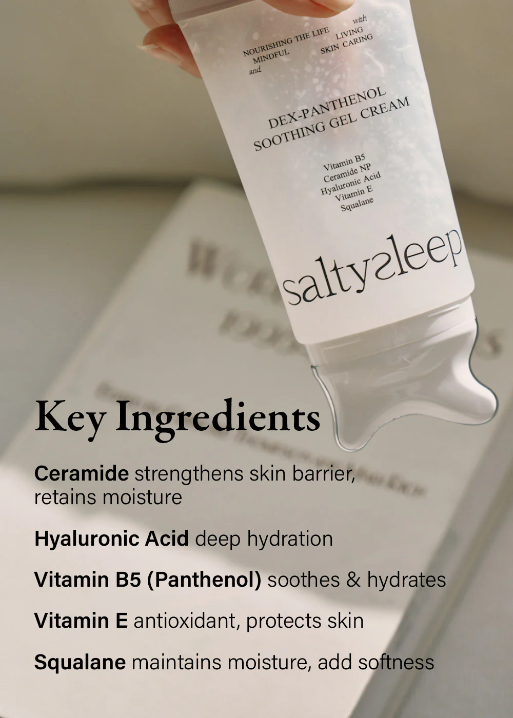 saltysleep Dex-Panthenol Soothing Gel Cream with Guasha 100ml - Image 3