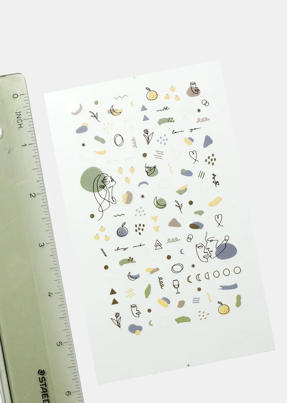 Sketch Drawing Nail Art Sticker Sheet - Image 2