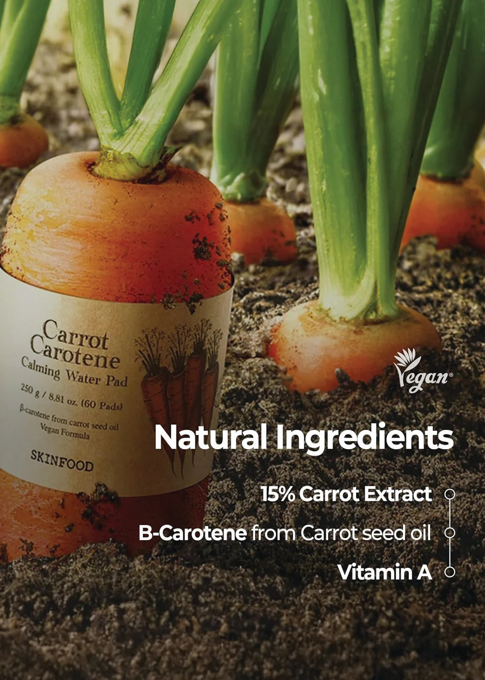 SKINFOOD Carrot Carotene Calming Water Pad (60 pads) - Image 7