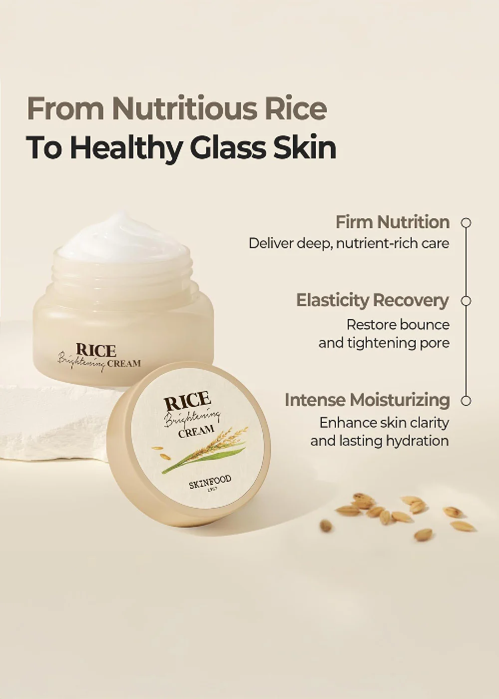 SKINFOOD Rice Brightening Cream 60ml - Image 3
