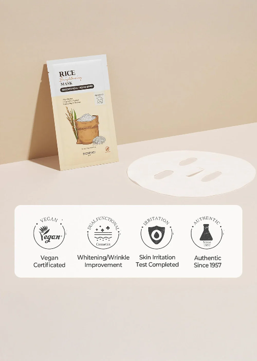 SKINFOOD Rice Brightening Mask (1 Mask) - Image 6