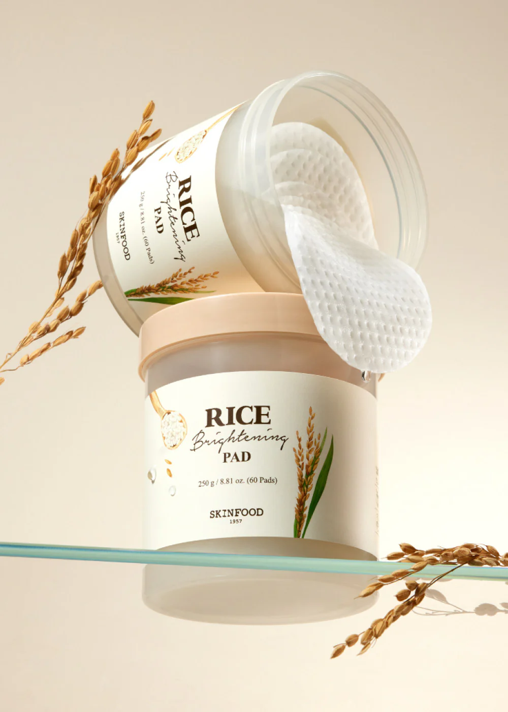SKINFOOD Rice Brightening Pad (60 Pads) - Image 8