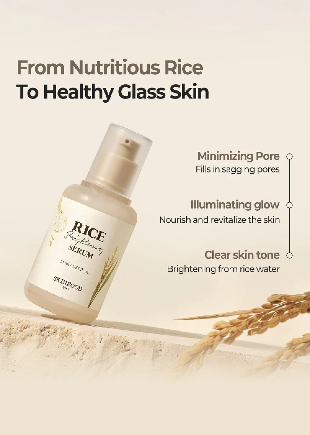 SKINFOOD Rice Brightening Serum 55ml - Image 3