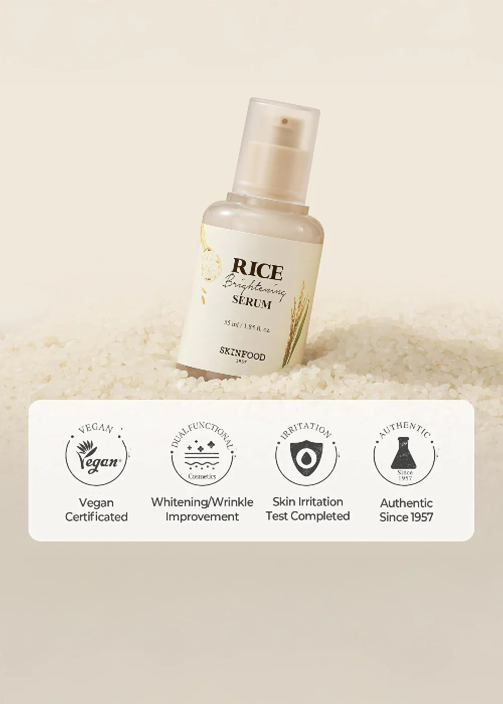 SKINFOOD Rice Brightening Serum 55ml - Image 7