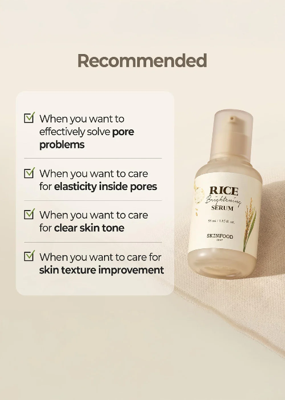 SKINFOOD Rice Brightening Serum 55ml - Image 8