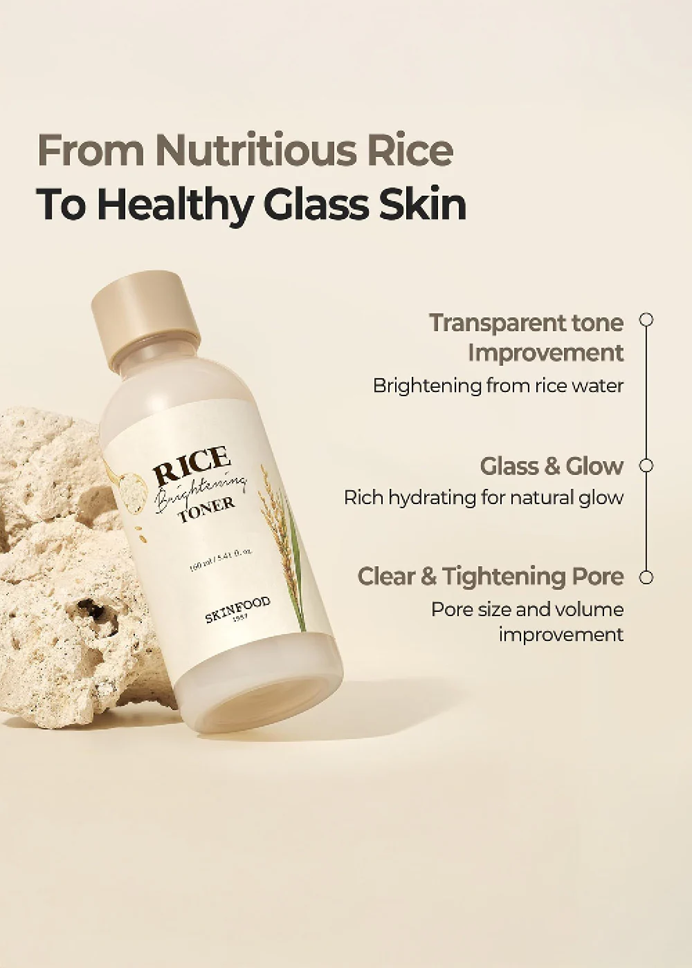 SKINFOOD Rice Brightening Toner 160ml - Image 3