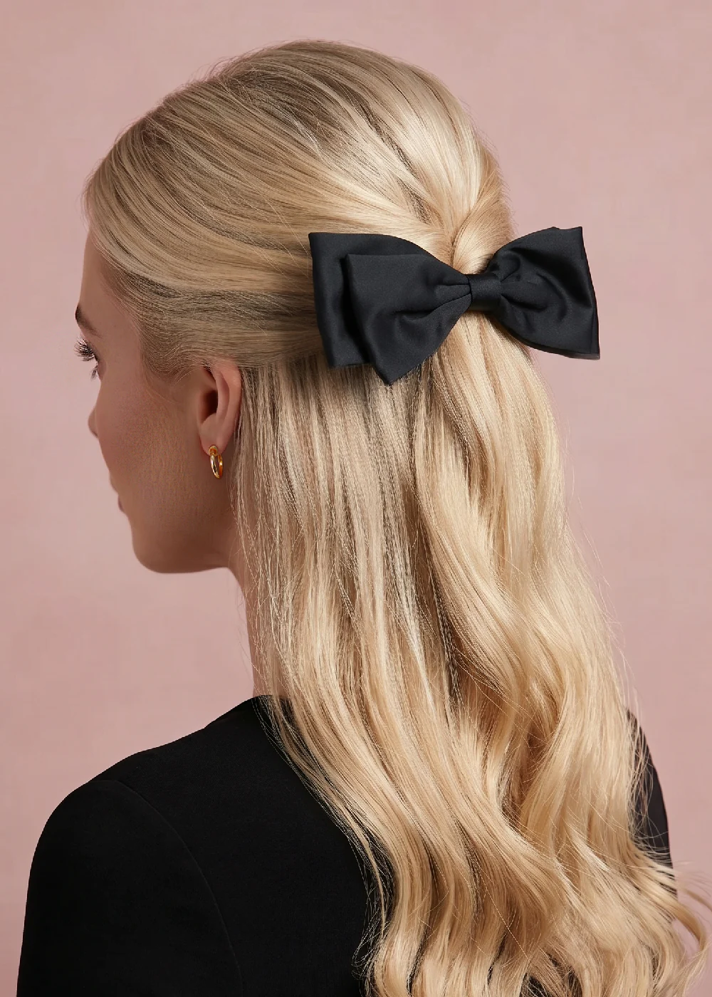 Preppy Satin Bow Barrette - Image 2