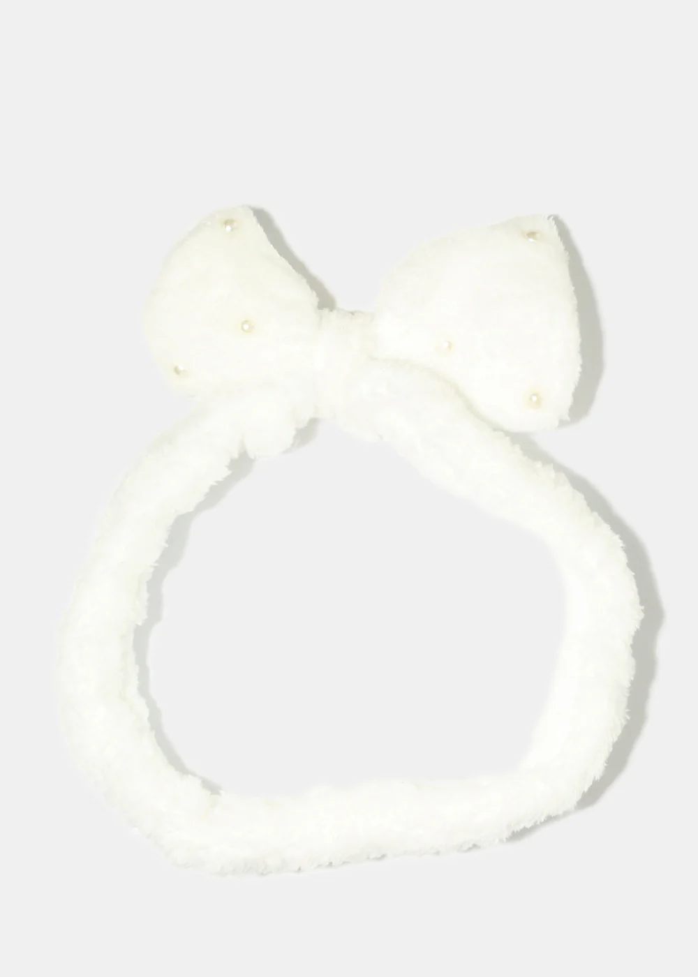 Small Bow & Pearls Spa Headband - Image 2
