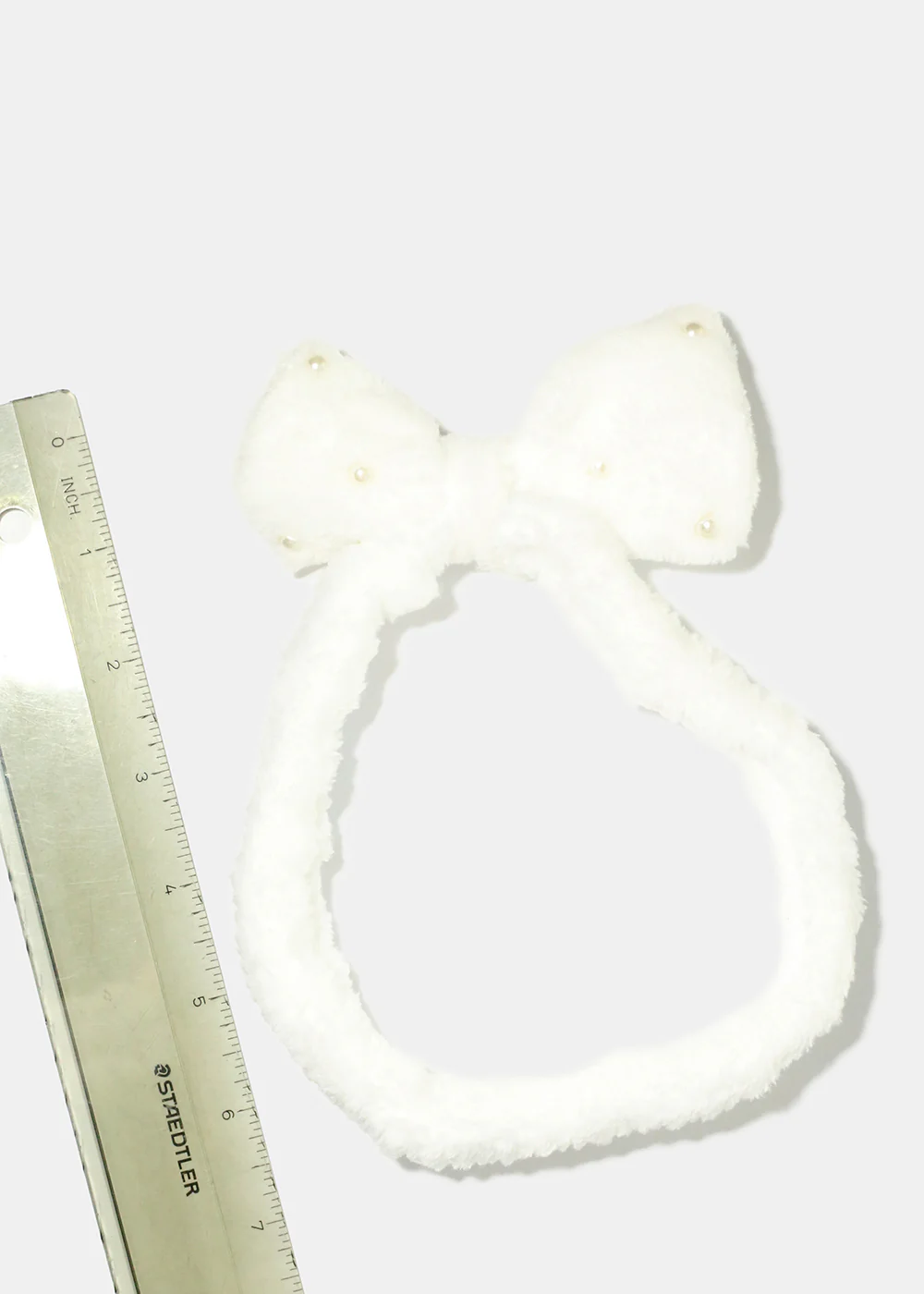 Small Bow & Pearls Spa Headband - Image 4