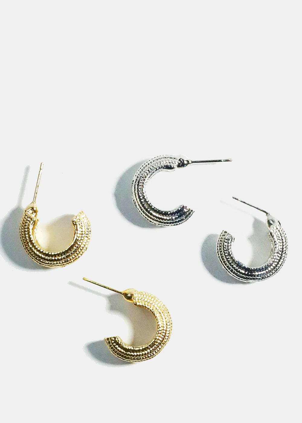 Small Textured Earrings - Image 2
