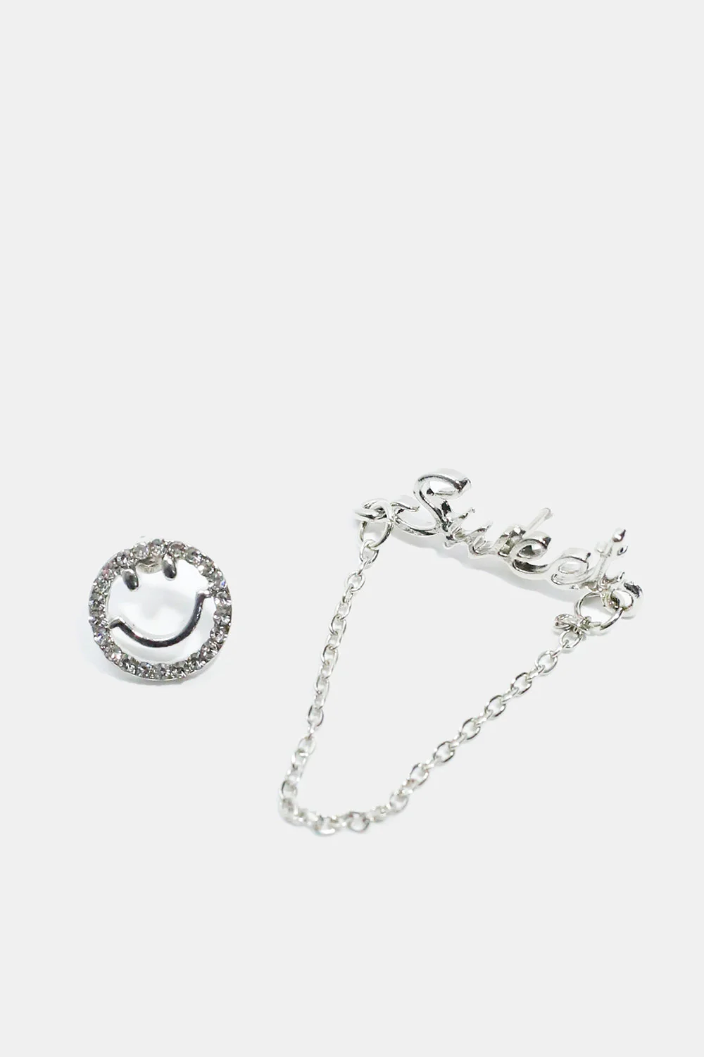 Smiley Face & "SWEET" Stud Earrings - Image 3