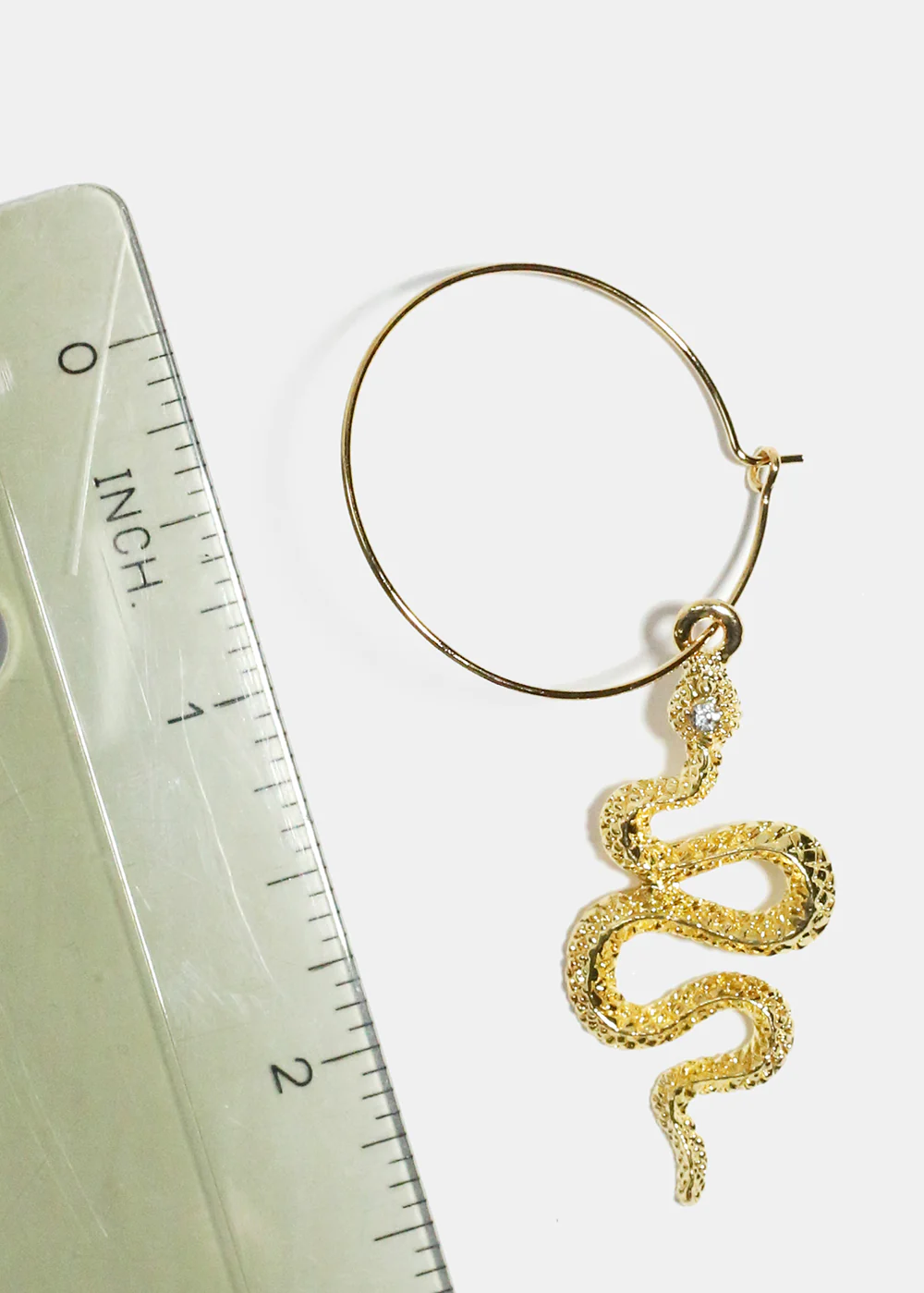 Snake Dangle Hoop Earrings - Image 2