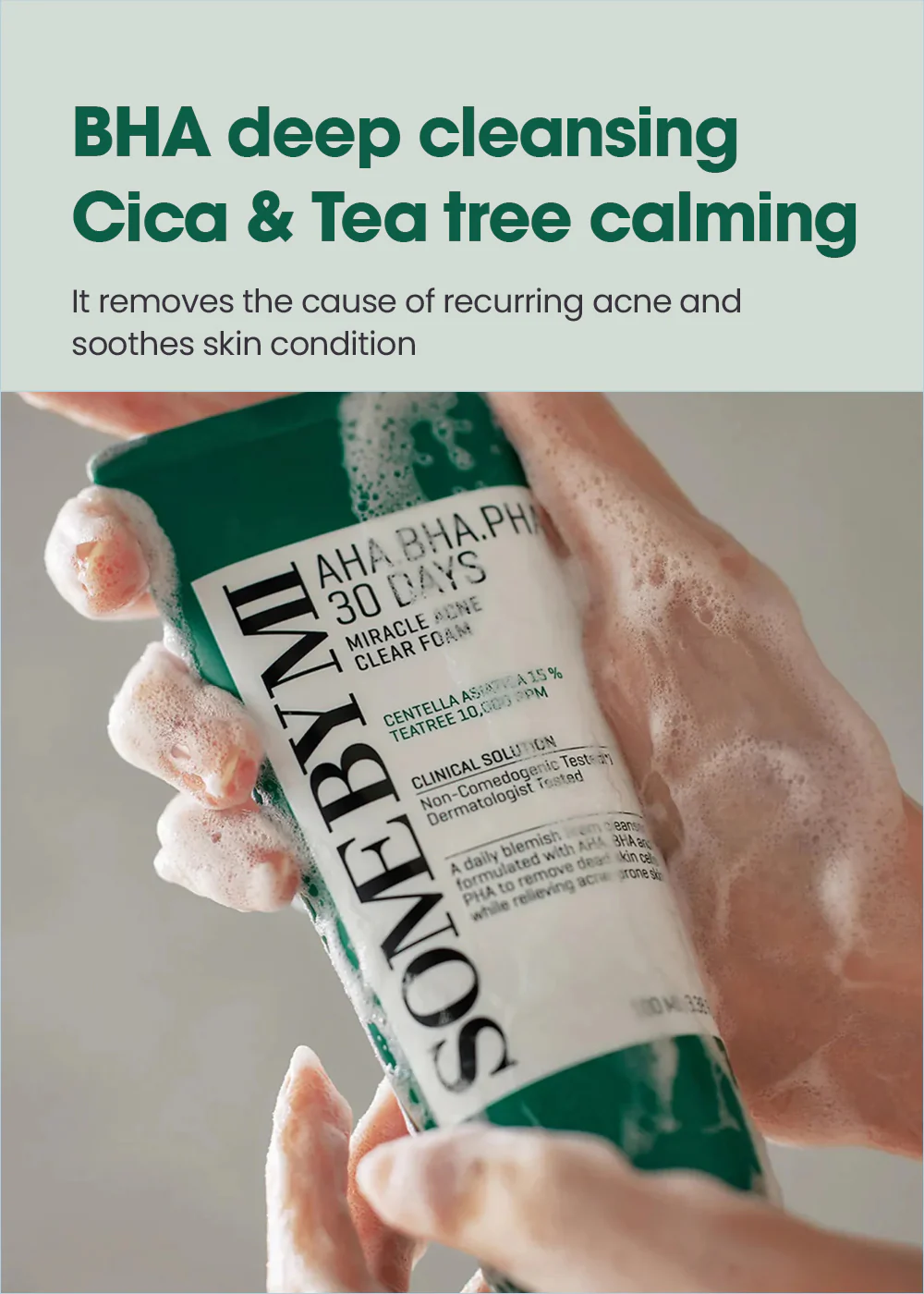 SOME BY MI AHA.BHA.PHA 30 Days Miracle Acne Clear Foam 100ml - Image 3