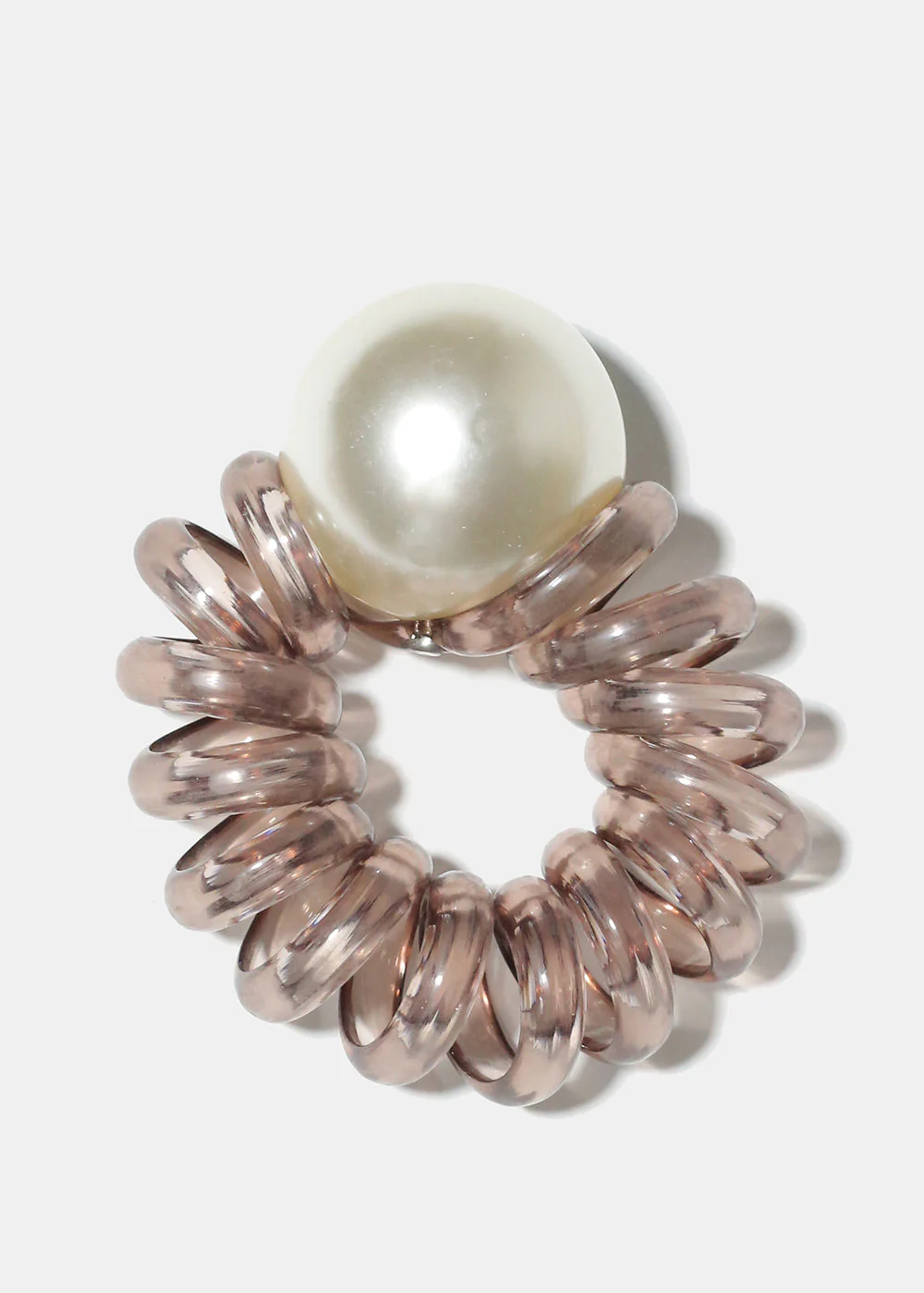 Spiral Hair Tie with Pearl - Image 2