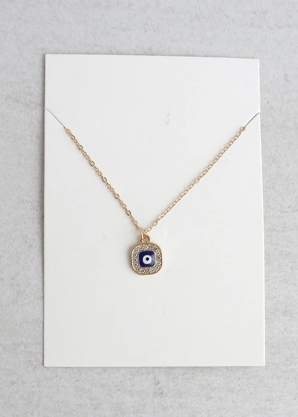 Square Evil Eye Charm Necklace - Image 2