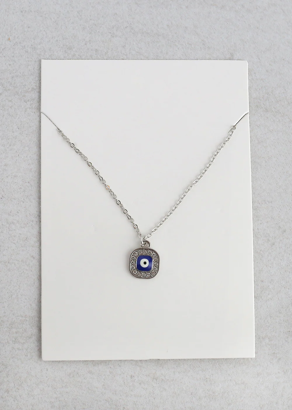 Square Evil Eye Charm Necklace - Image 3