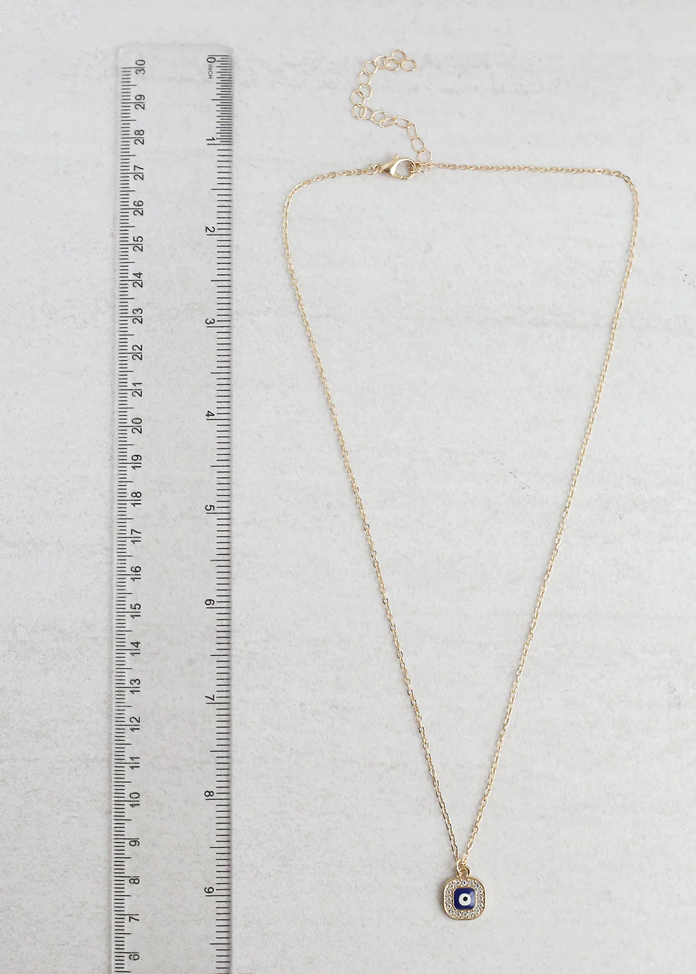 Square Evil Eye Charm Necklace - Image 4