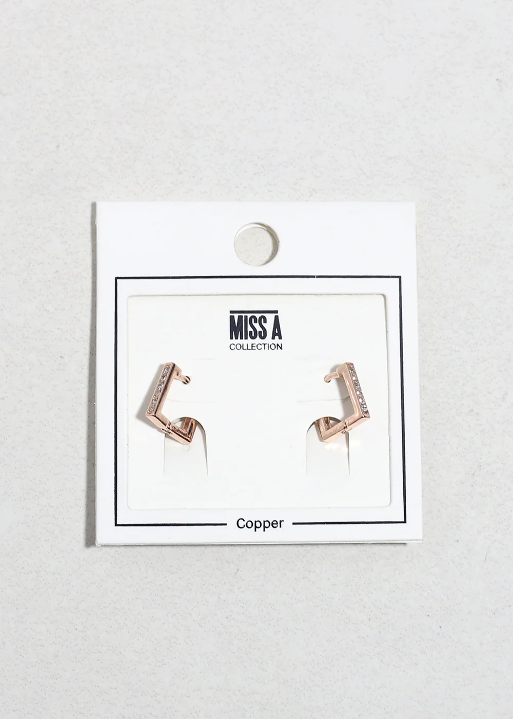 Square Rhinestone Huggie Earrings