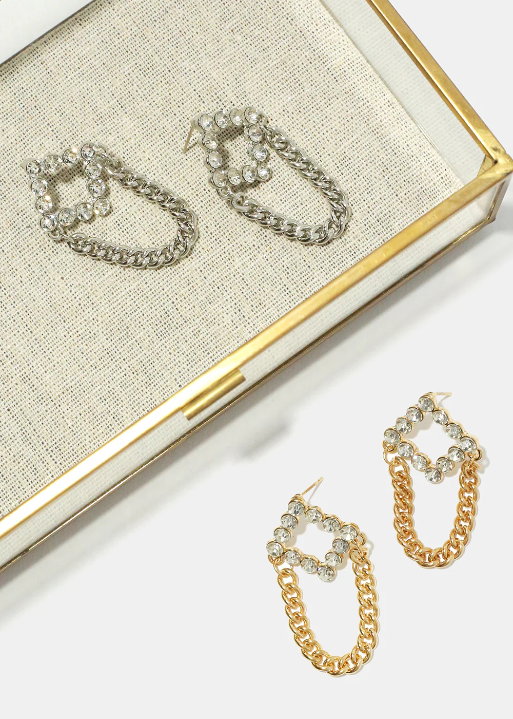 Square with Chain Earrings