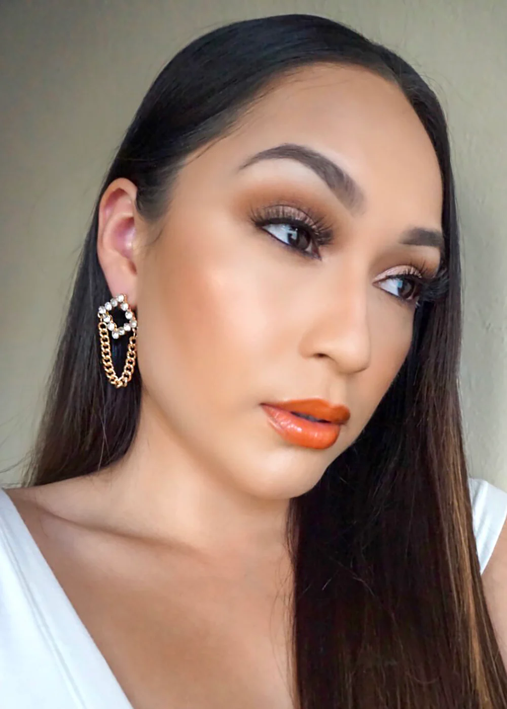 Square with Chain Earrings - Image 2