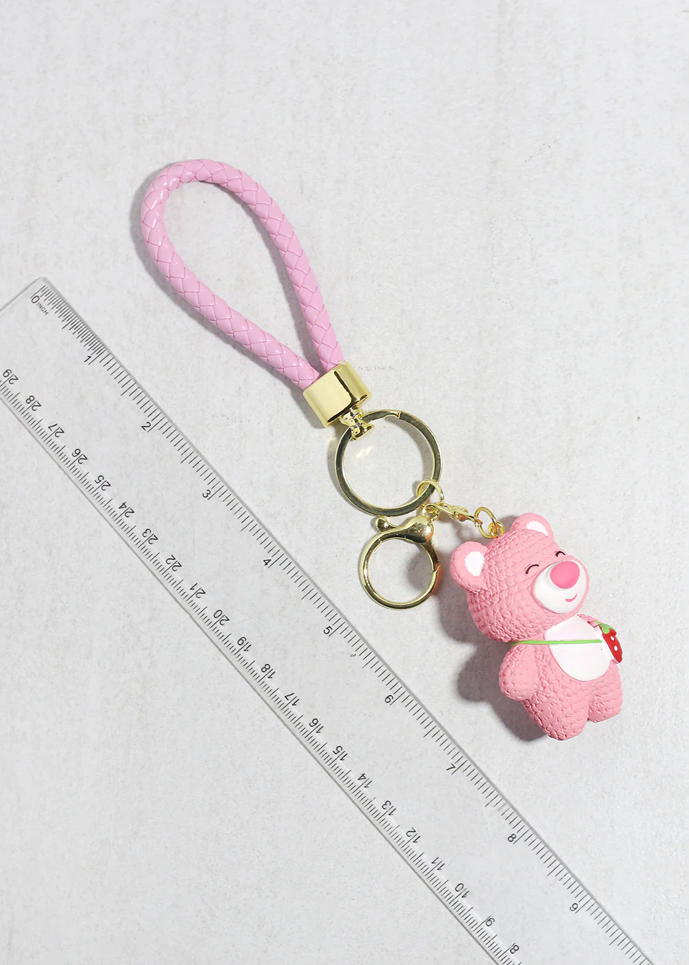Strawberry Sweetheart Bear Keychain Charm - Image 2