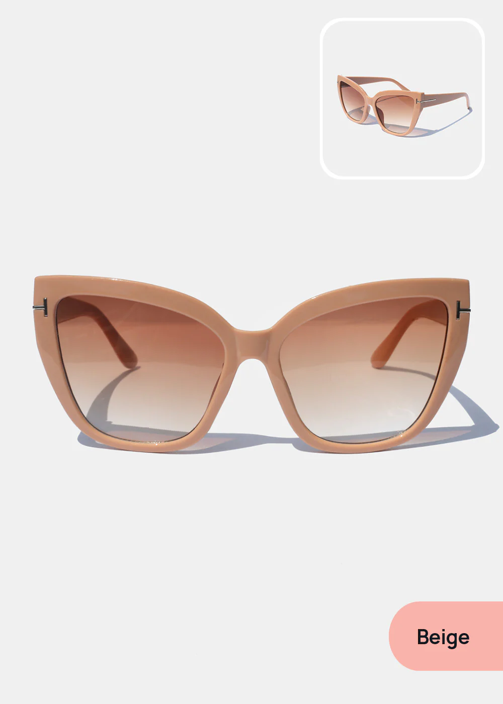 Stylish Beige Cat Eye Shades - Image 2