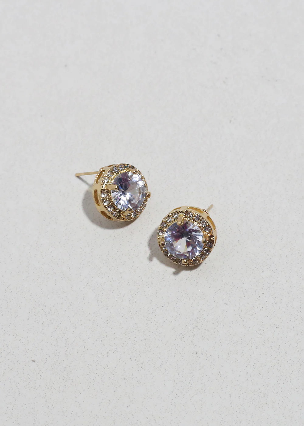 Round Halo Stud Earrings - Image 2