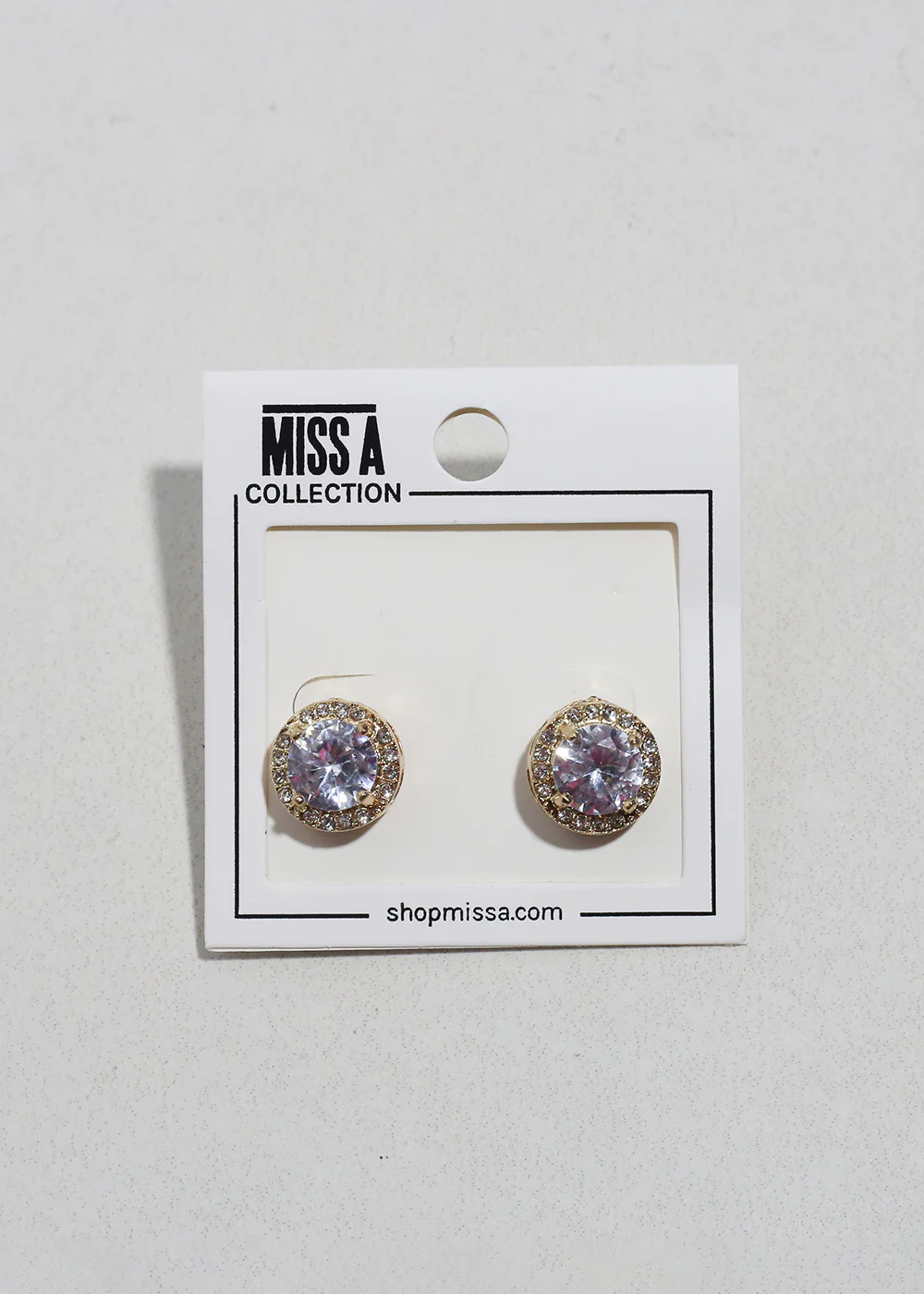 Round Halo Stud Earrings - Image 3