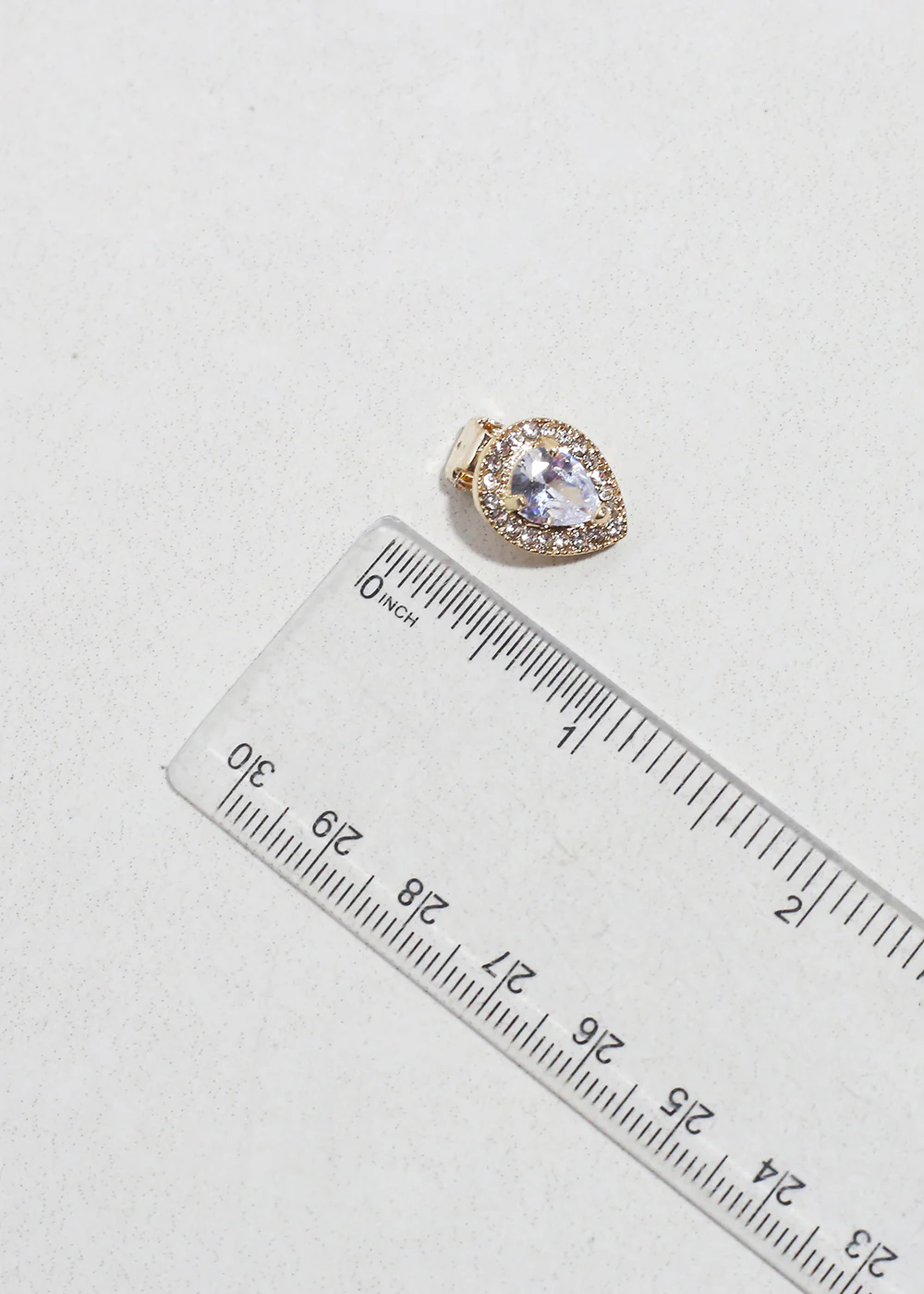 Teardrop Rhinestone Clip-On Earrings - Image 3
