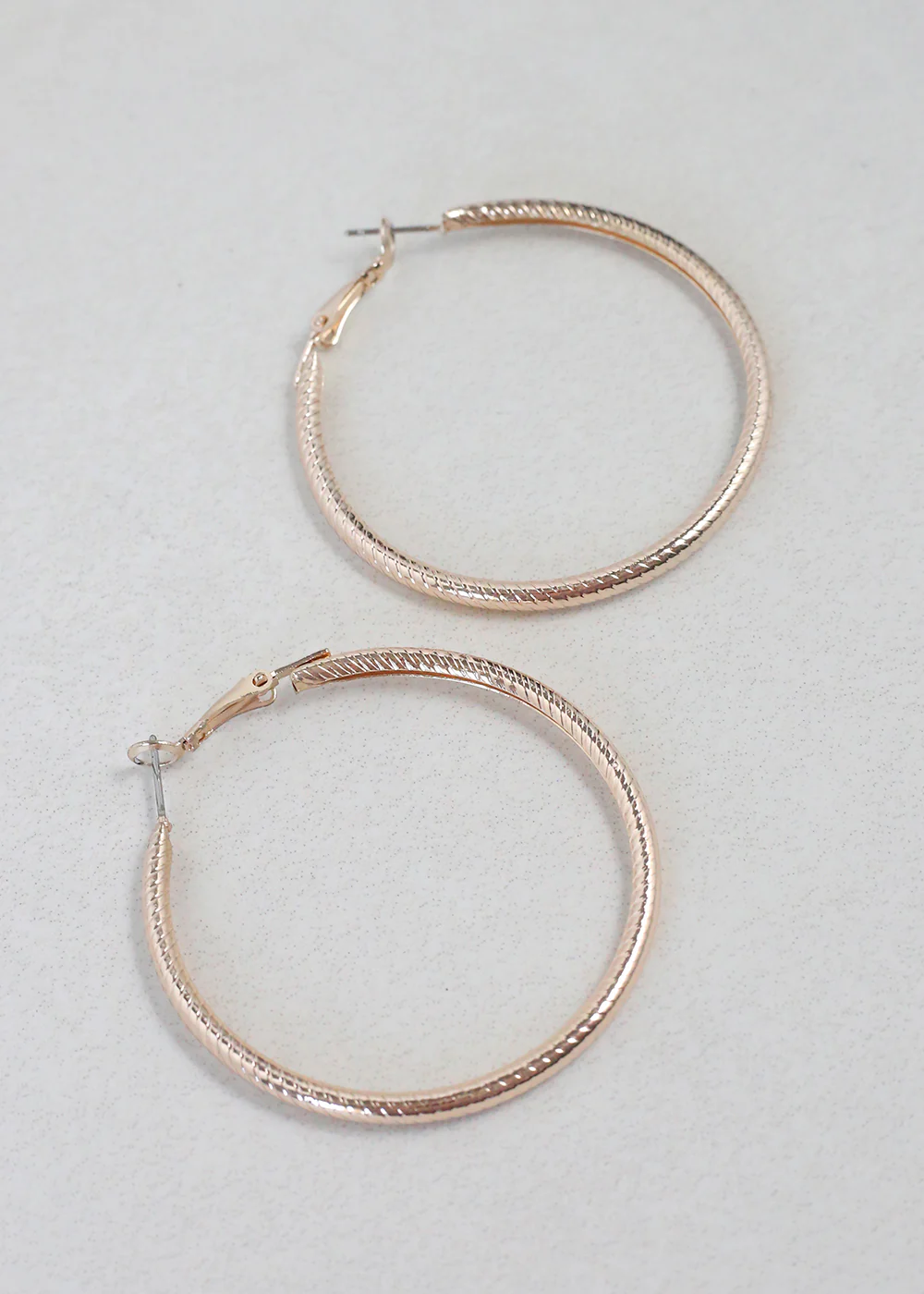 Textured Gold Hoop Earrings - Image 2