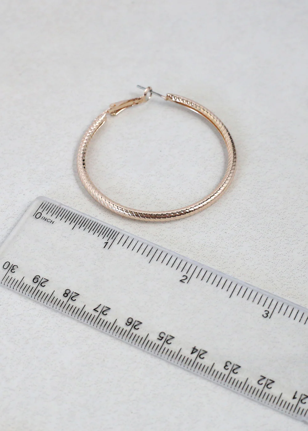 Textured Gold Hoop Earrings - Image 3