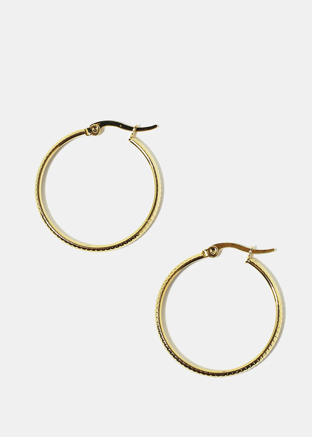 Textured Hoop Earrings - Image 2
