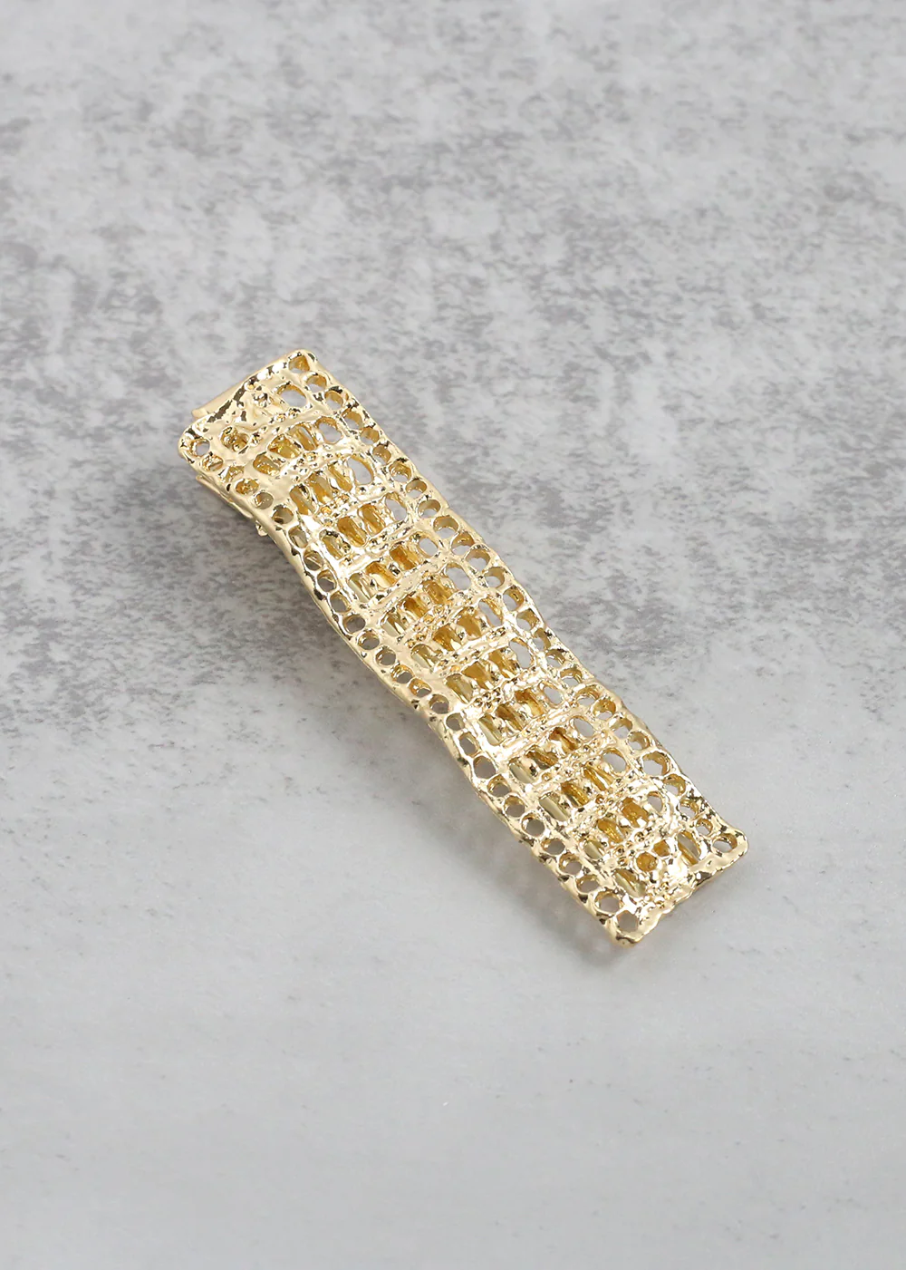 Textured Wavy Rectangular Hair Clip - Image 2