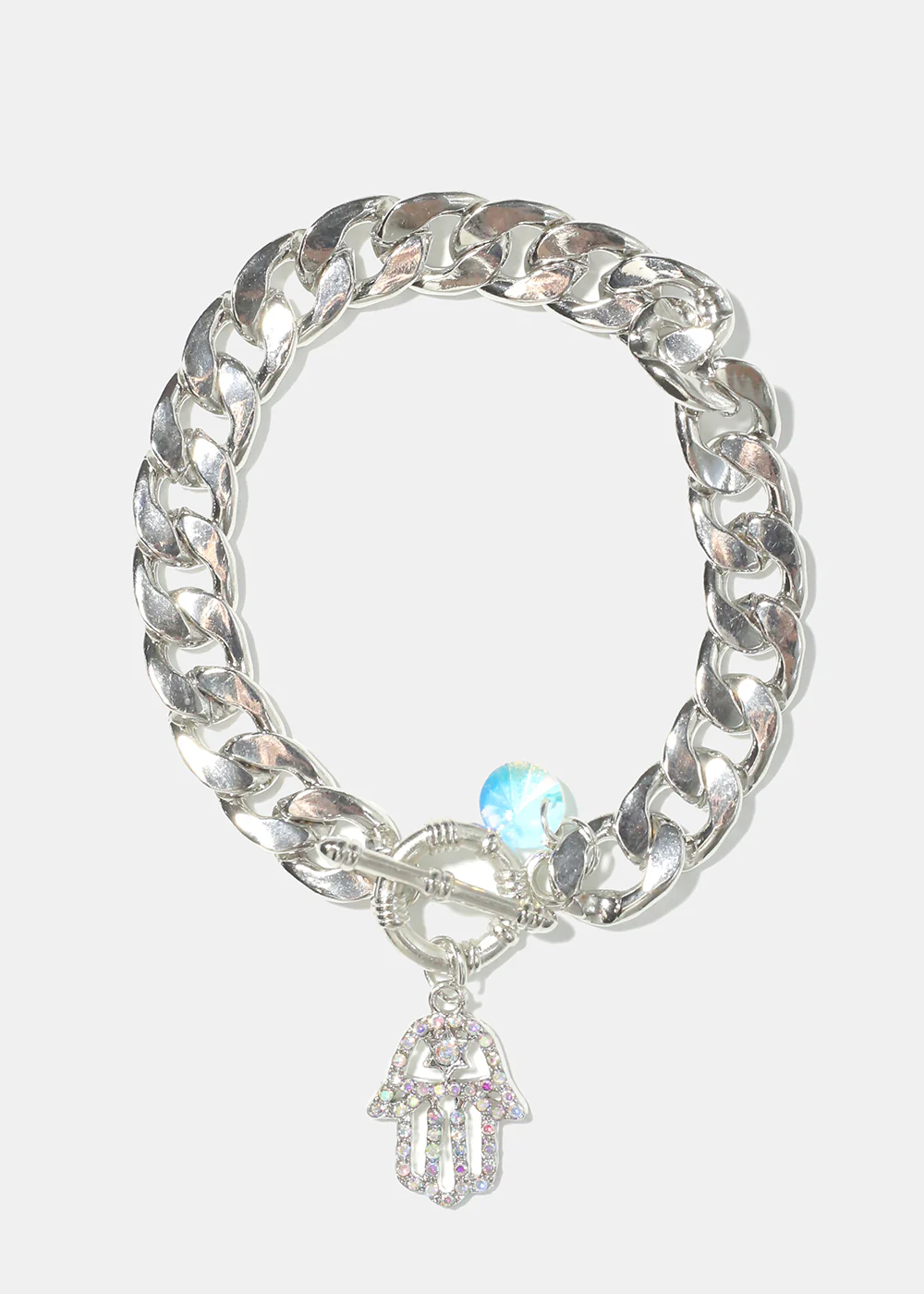 Thick Chain with Hamsa Hand Bracelet